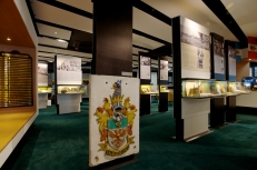 The RI Crest on display at the Raffles Archives and Museum